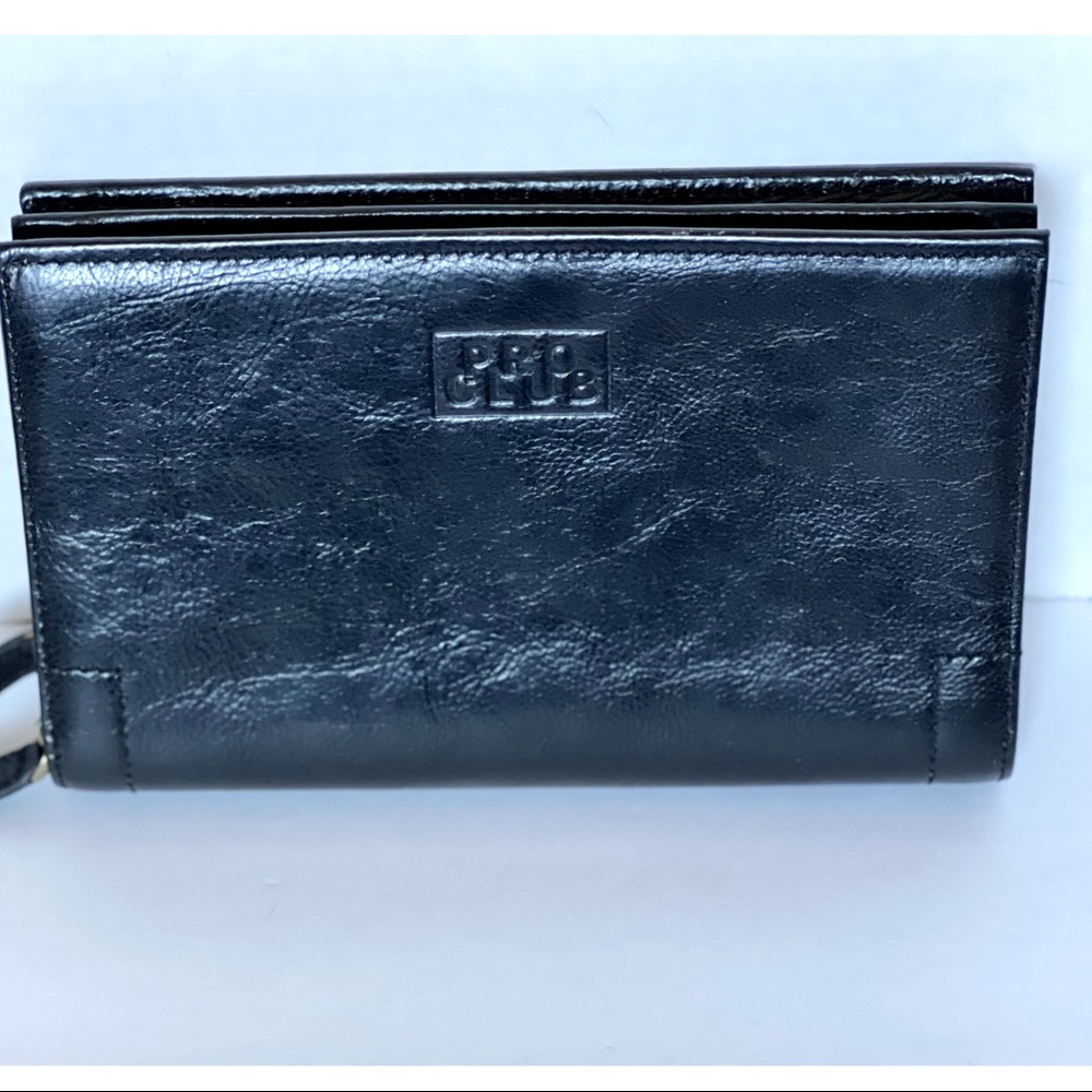PRO CLUB Black Faux Leather Clutch